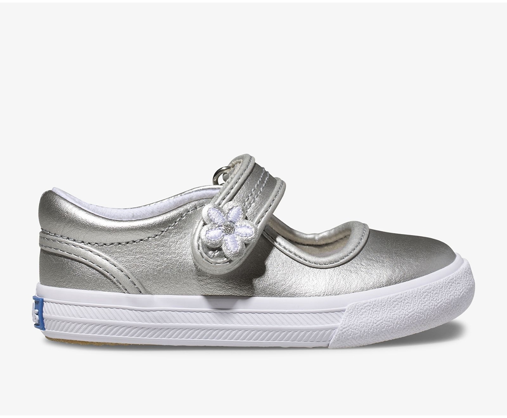 Slip Ons Keds Niña Plateados - Ella Mary Jane - 2571-MBADL